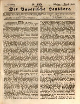Der Bayerische Landbote Mittwoch 11. August 1841