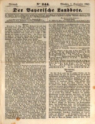 Der Bayerische Landbote Mittwoch 1. September 1841