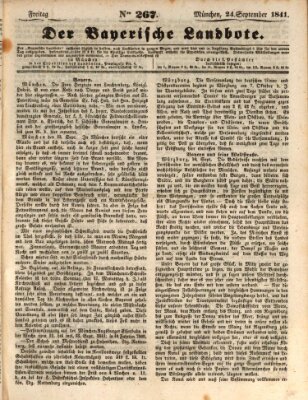 Der Bayerische Landbote Freitag 24. September 1841