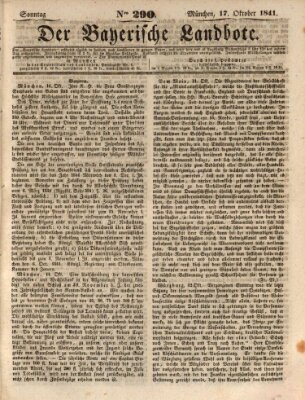 Der Bayerische Landbote Sonntag 17. Oktober 1841
