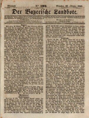 Der Bayerische Landbote Mittwoch 20. Oktober 1841