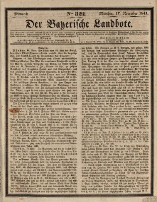Der Bayerische Landbote Mittwoch 17. November 1841