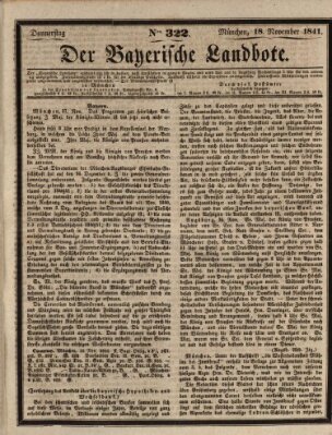 Der Bayerische Landbote Donnerstag 18. November 1841