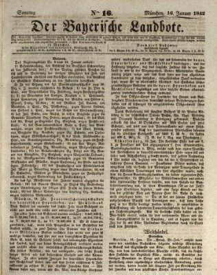 Der Bayerische Landbote Sonntag 16. Januar 1842