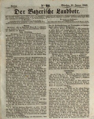 Der Bayerische Landbote Freitag 21. Januar 1842