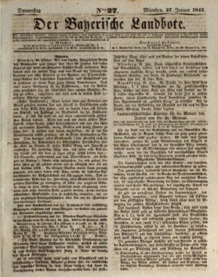 Der Bayerische Landbote Donnerstag 27. Januar 1842