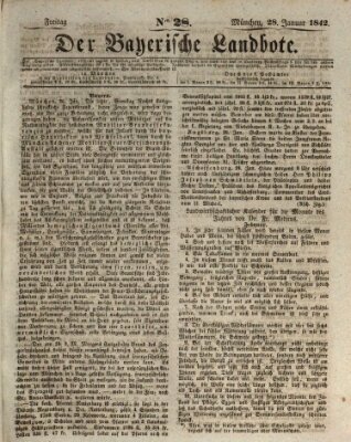 Der Bayerische Landbote Freitag 28. Januar 1842