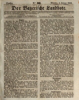 Der Bayerische Landbote Samstag 5. Februar 1842