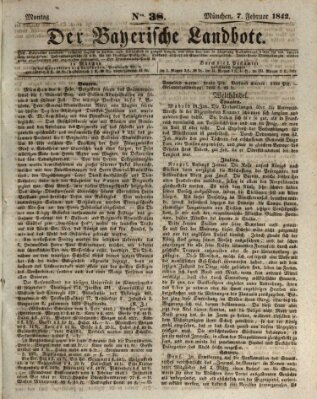 Der Bayerische Landbote Montag 7. Februar 1842