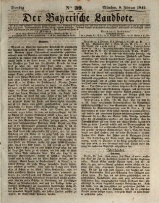 Der Bayerische Landbote Dienstag 8. Februar 1842