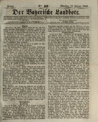 Der Bayerische Landbote Freitag 11. Februar 1842