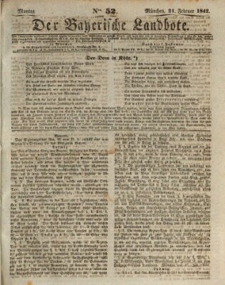 Der Bayerische Landbote Montag 21. Februar 1842