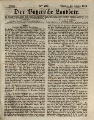 Der Bayerische Landbote Freitag 25. Februar 1842