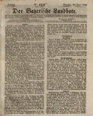 Der Bayerische Landbote Sonntag 24. April 1842