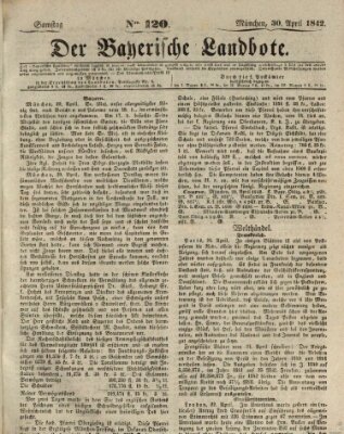 Der Bayerische Landbote Samstag 30. April 1842