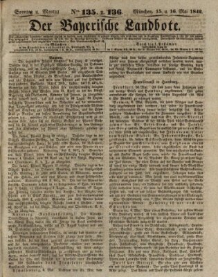 Der Bayerische Landbote Sonntag 15. Mai 1842