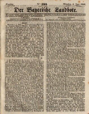 Der Bayerische Landbote Samstag 4. Juni 1842
