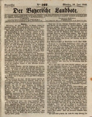 Der Bayerische Landbote Donnerstag 16. Juni 1842