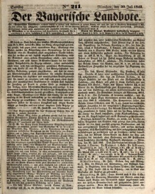 Der Bayerische Landbote Samstag 30. Juli 1842