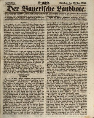 Der Bayerische Landbote Donnerstag 18. August 1842
