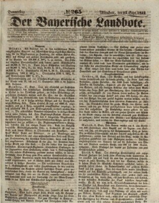 Der Bayerische Landbote Donnerstag 22. September 1842