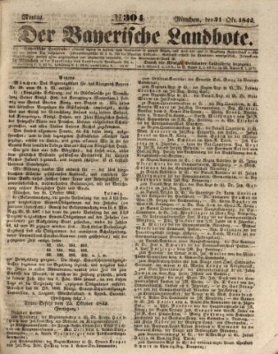 Der Bayerische Landbote Montag 31. Oktober 1842