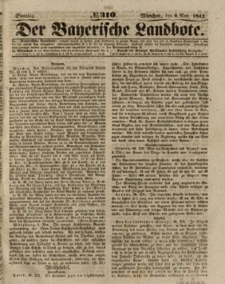 Der Bayerische Landbote Sonntag 6. November 1842