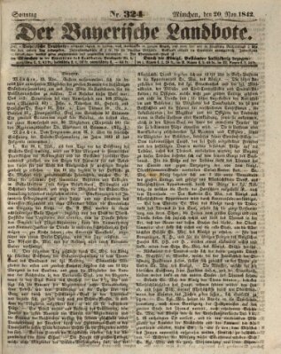 Der Bayerische Landbote Sonntag 20. November 1842
