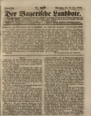 Der Bayerische Landbote Donnerstag 15. Dezember 1842