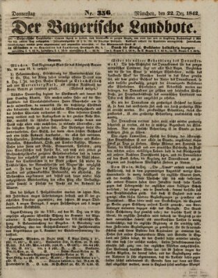 Der Bayerische Landbote Donnerstag 22. Dezember 1842