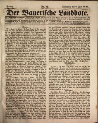 Der Bayerische Landbote Freitag 6. Januar 1843