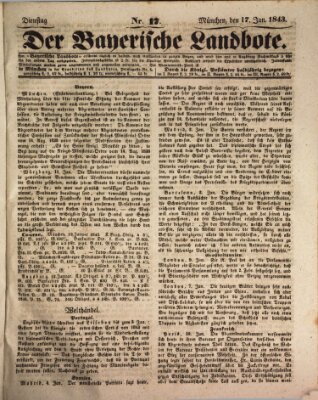 Der Bayerische Landbote Dienstag 17. Januar 1843