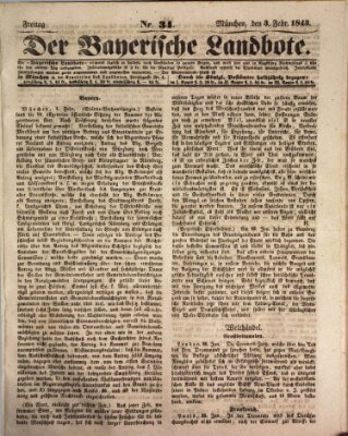 Der Bayerische Landbote Freitag 3. Februar 1843