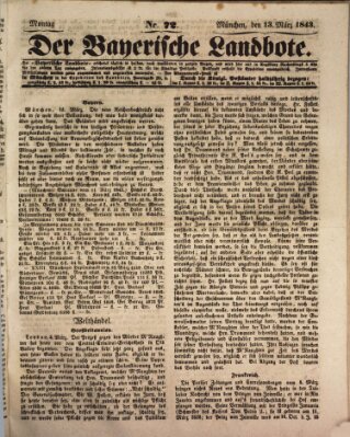 Der Bayerische Landbote Montag 13. März 1843