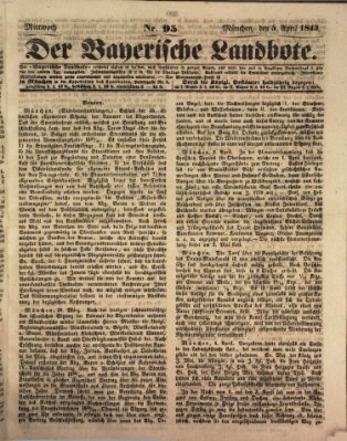 Der Bayerische Landbote Mittwoch 5. April 1843