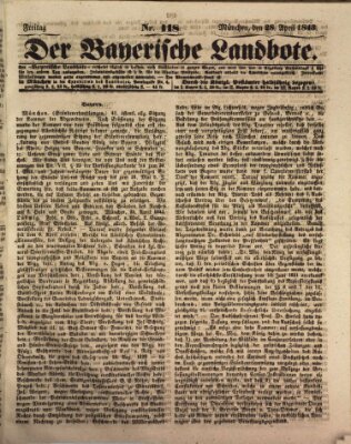 Der Bayerische Landbote Freitag 28. April 1843