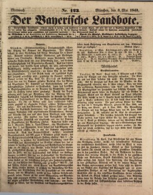 Der Bayerische Landbote Mittwoch 3. Mai 1843