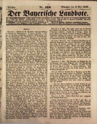Der Bayerische Landbote Dienstag 9. Mai 1843