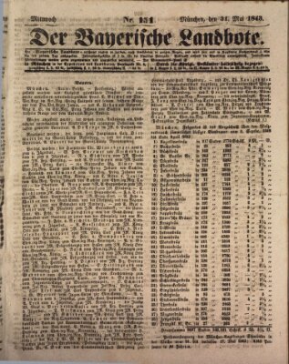 Der Bayerische Landbote Mittwoch 31. Mai 1843