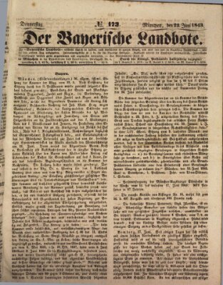Der Bayerische Landbote Donnerstag 22. Juni 1843