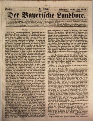 Der Bayerische Landbote Dienstag 11. Juli 1843