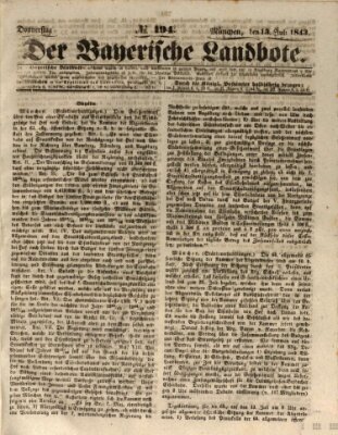Der Bayerische Landbote Donnerstag 13. Juli 1843