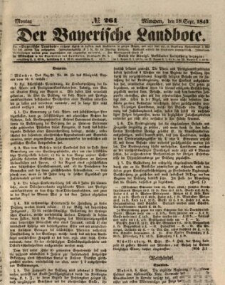 Der Bayerische Landbote Montag 18. September 1843