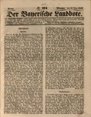 Der Bayerische Landbote Freitag 10. November 1843