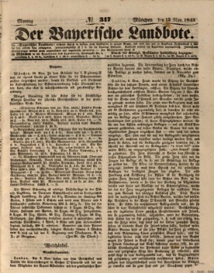 Der Bayerische Landbote Montag 13. November 1843