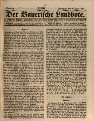 Der Bayerische Landbote Samstag 20. Januar 1844