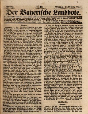 Der Bayerische Landbote Samstag 10. Februar 1844