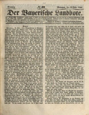 Der Bayerische Landbote Sonntag 18. Februar 1844