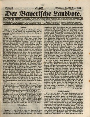 Der Bayerische Landbote Mittwoch 21. Februar 1844
