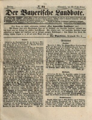 Der Bayerische Landbote Freitag 15. März 1844